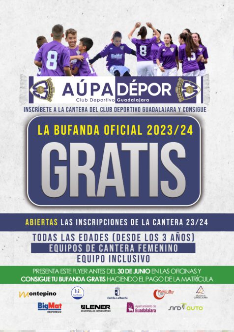 Abierto el plazo de inscripción para formar parte de la cantera del C.D. Guadalajara 2022/23